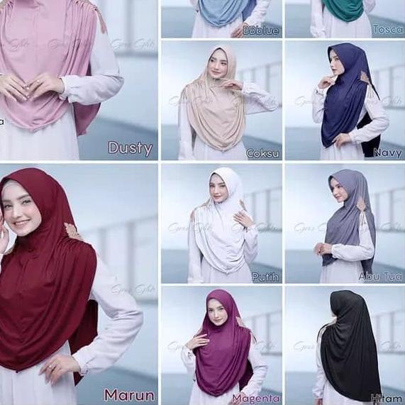 khimar hijab jilbab bergo syari zerin original real pict jersey zoya