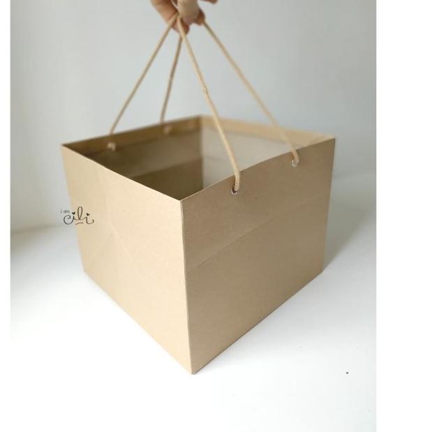 

(pprbag coklat 27x27x25) tas kertas kraft polos coklat [isi 10 buah]