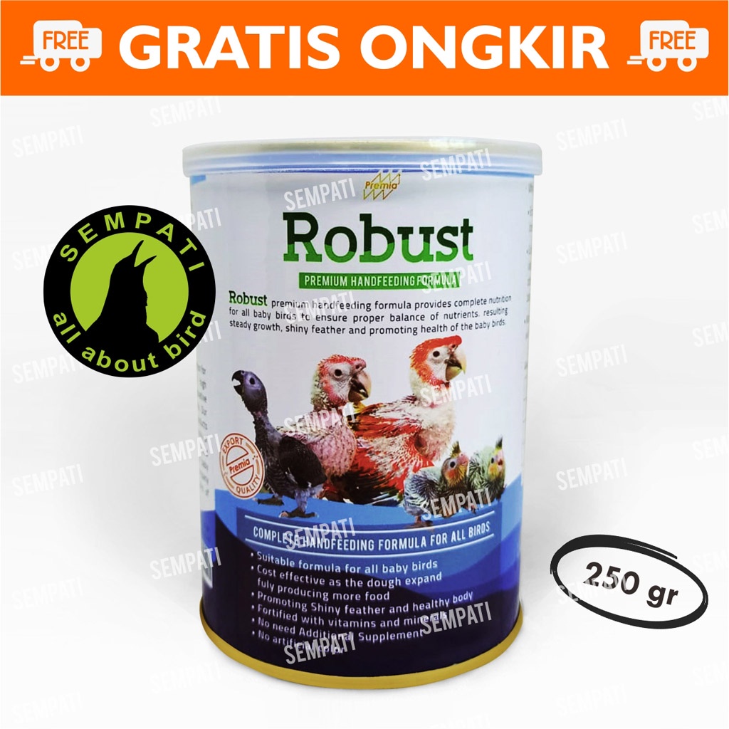 MAKANAN LOLOHAN BIRD ROBUST 250GR PREMIUM HAND FEEDING FOR ALL BIRD PAKAN LOLOH BURUNG LOVEBIRD RBS2