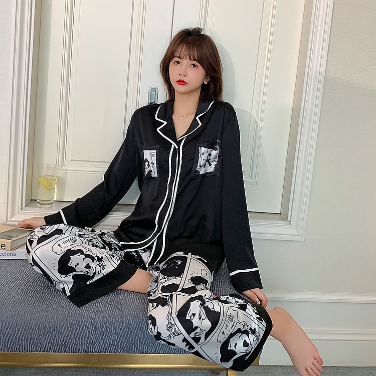 TELLY ➡️ 343 Set Piyama Baju Tidur Wanita Import PP Fashion Kerah Kancing Lengan Panjang Celana Panjang