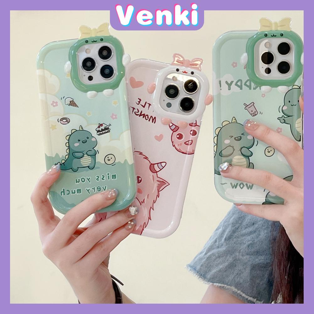 iPhone Case Silicone Soft Little Monster Case Glossy Cute Cartoon Dinosaur Airbag Shockproof Protection Camera Compatible For iPhone 14 Pro Max 13 12 11 Pro 7 8 Plus XR