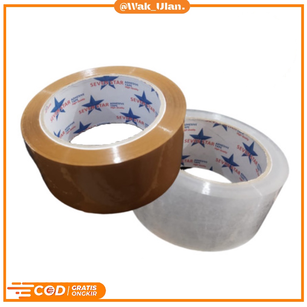 

LAKBAN SEVEN STAR OPP ISOLASI 45MM X 90 YARD COCOK BUAT PACKING PAKET BARANG