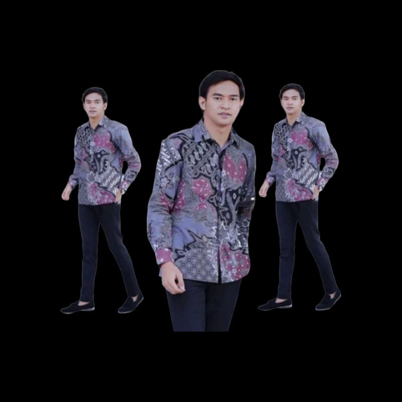 Kemeja Pria Lengan Panjang Baju Batik Slimfit Hem Katun Primisima