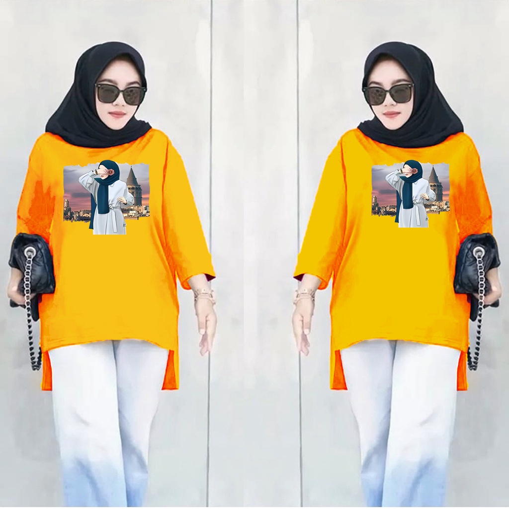 GS - Long Tunik ANIME basic women hijab's 003 | Tunik wanita crepe premium