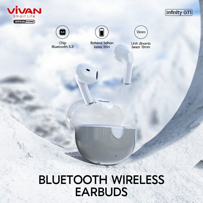 Headset Bluetooth Vivan Infinity GT1 TWS Earphone Wireless 5.3 ORIGINAL