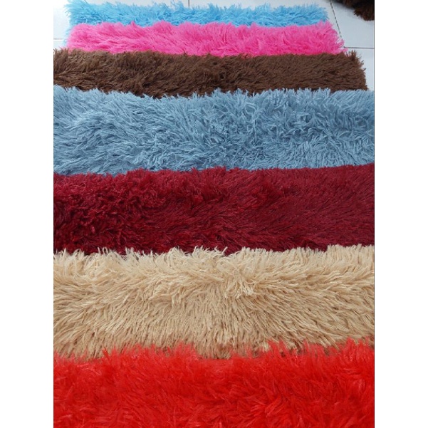 Keset Kaki Bulu Rasfur Premium Anti Slip 40 x 60 cm | Empuk Tebal Nyaman Halus Lembut