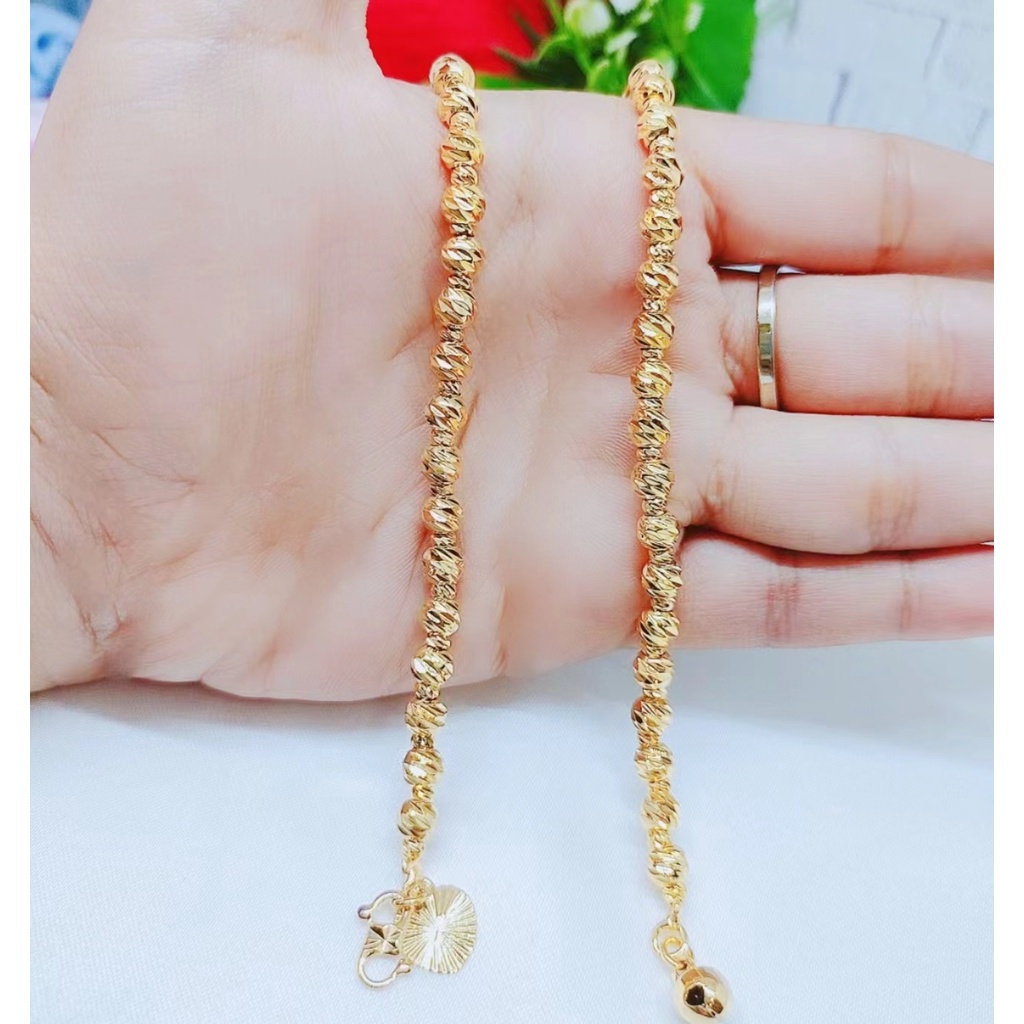 Gelang Xuping Biji Bola Lapis Emas 24k Perhiasan Fashion D001/D002