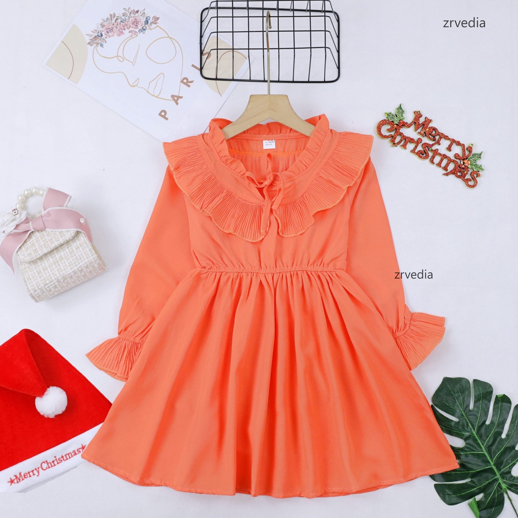 [SPESIAL] Dress Pesta Style Korean uk 3-12 Tahun / Quality Export Brukat Baju Anak Gaun Anak Perempuan Dress Korean Style Polos Dres kiosbalitaaprillia