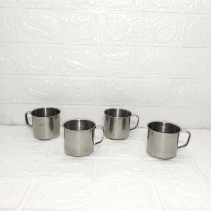 Cangkir Mug Stainless Steel Ukuran 7cm Tanpa Tutup