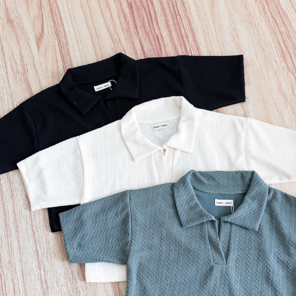 CAMA Jenie Top | Crop Top Polo Shirt Knit