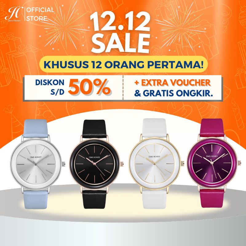 JAM TANGAN CASUAL POLOS WANITA ANTI AIR TYPE 8122 BY JIMS HONEY ORIGINAL MURAH TERBARU 2023