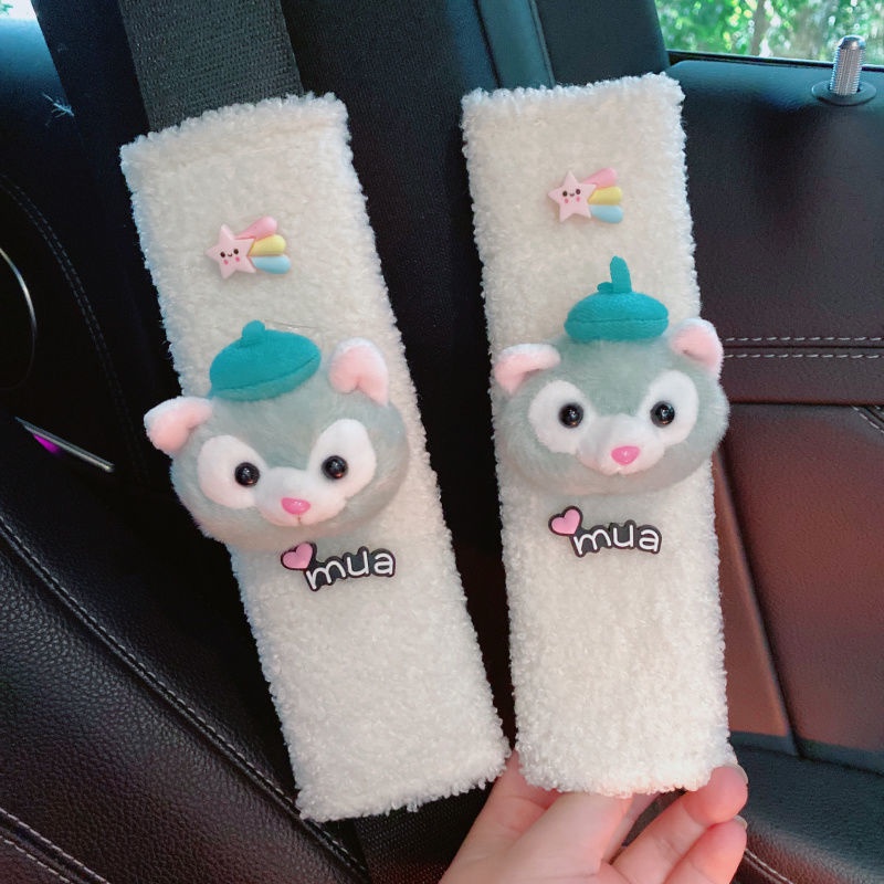 Cover Sabuk Pengaman Mobil Bentuk Boneka Plush Lucu Untuk Dekorasi Interior