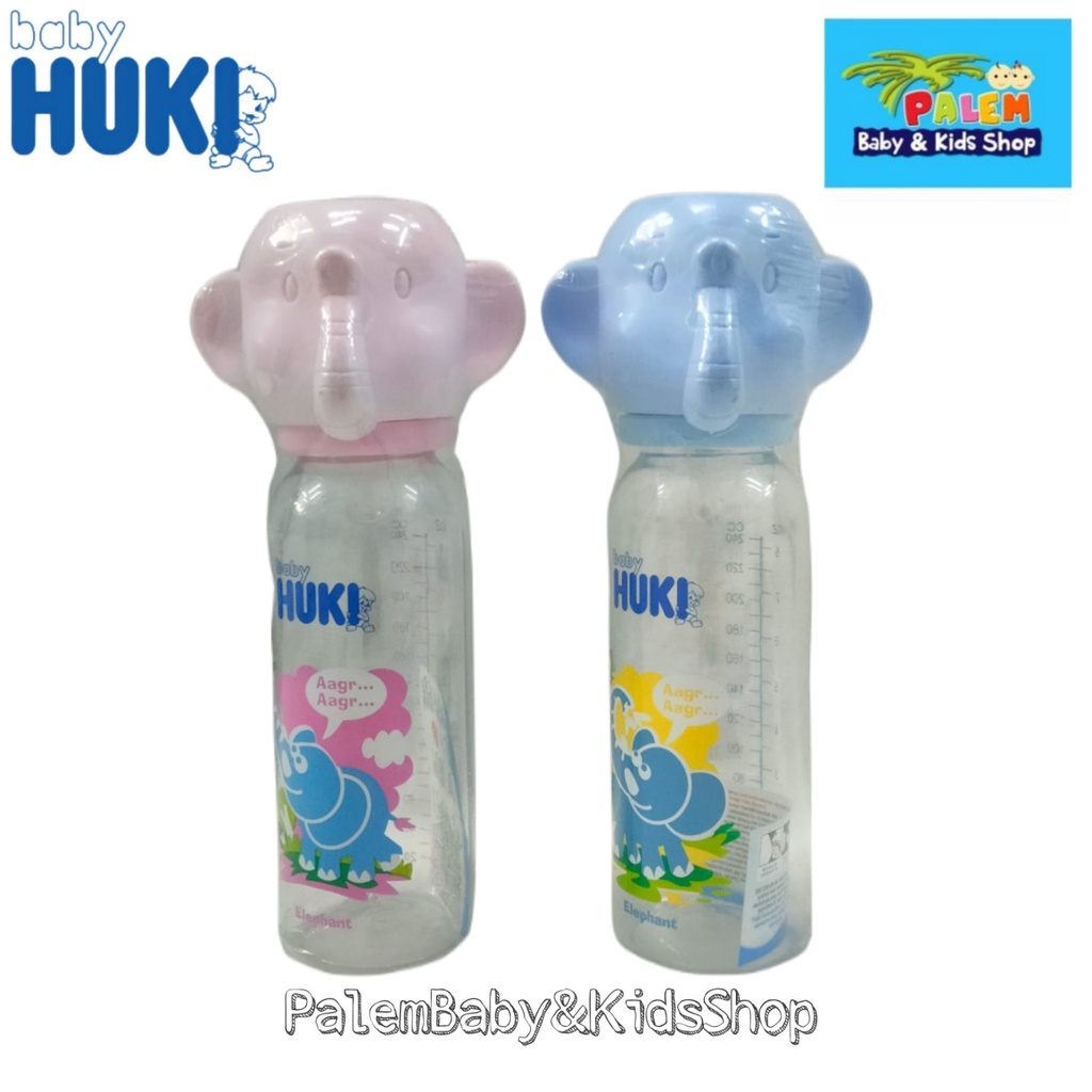 Baby Huki Bottle 240ml Elephant Cap With Orthodontic Silicone Nipple