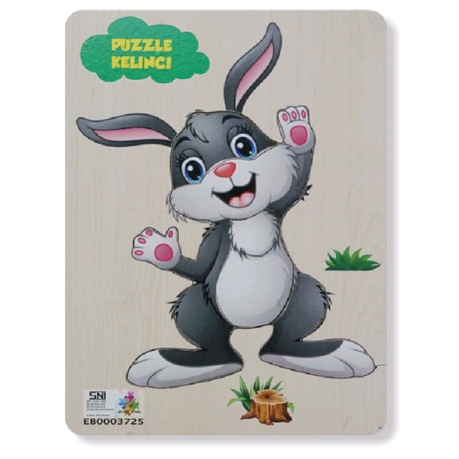 mainan anak edukasi PUZZLE jigsaw seri hewan bahan tebal 16x20 HARDBOARD MDF SNI