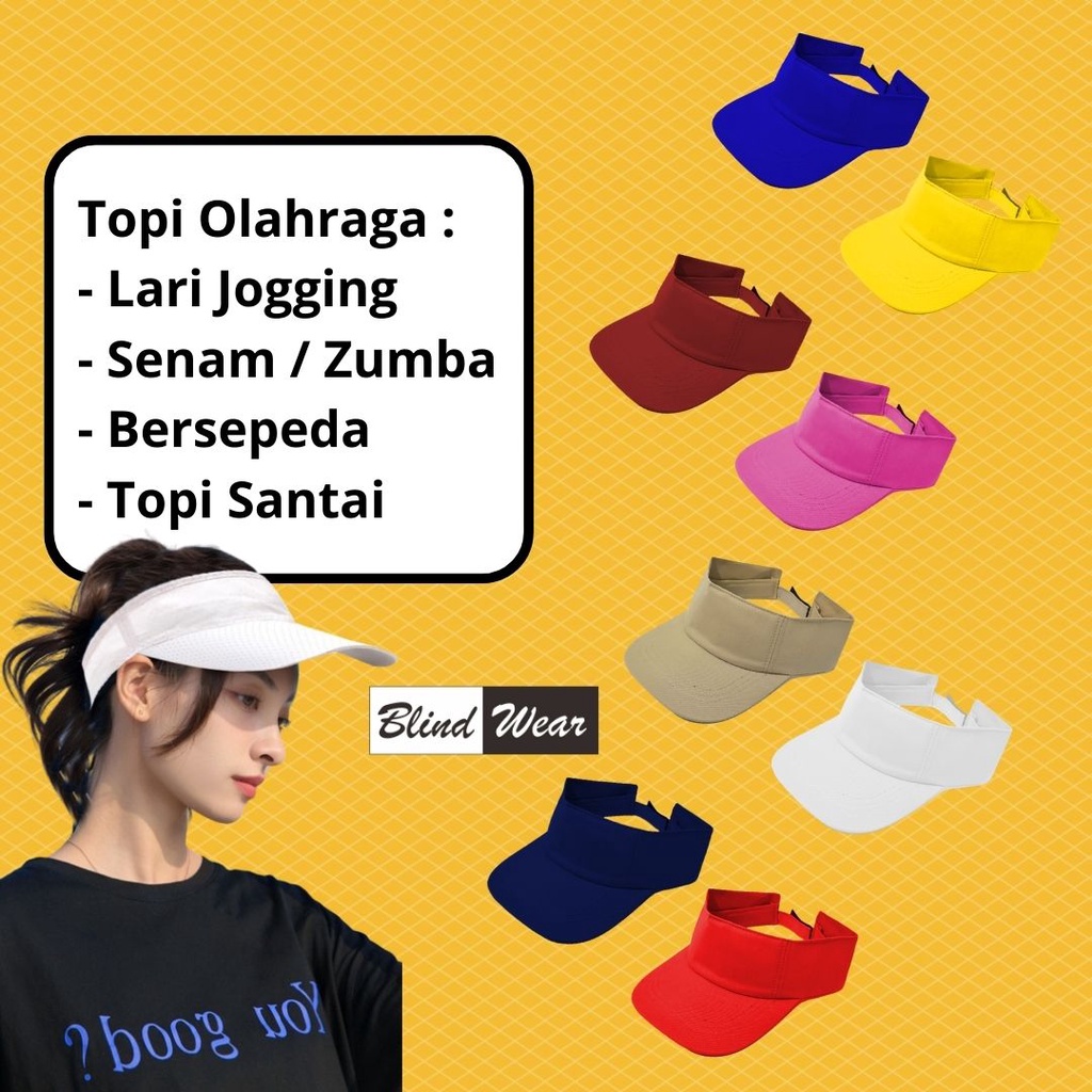 Topi Olahraga Golf Senam Zumba Tenis Lari Polos Pria Wanita Unisex