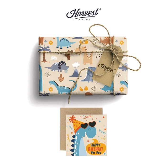 

Paket Kertas Kado & Kartu Ucapan Harvest Wrap Kit Playground - Dino