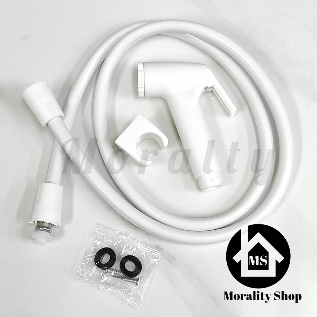 Jet Shower Cebok Kloset Plastik Putih C38P JetShower Jet Washer Spray Bidet Shower Closet Toilet PVC White