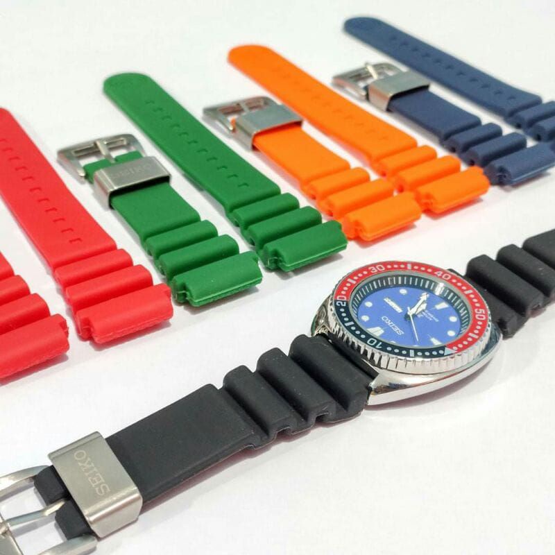 STRAP TALI JAM RUBBER/KARET SEIKO Silicone Tali Jam Tangan Seiko Diver 22mm warna lengkap