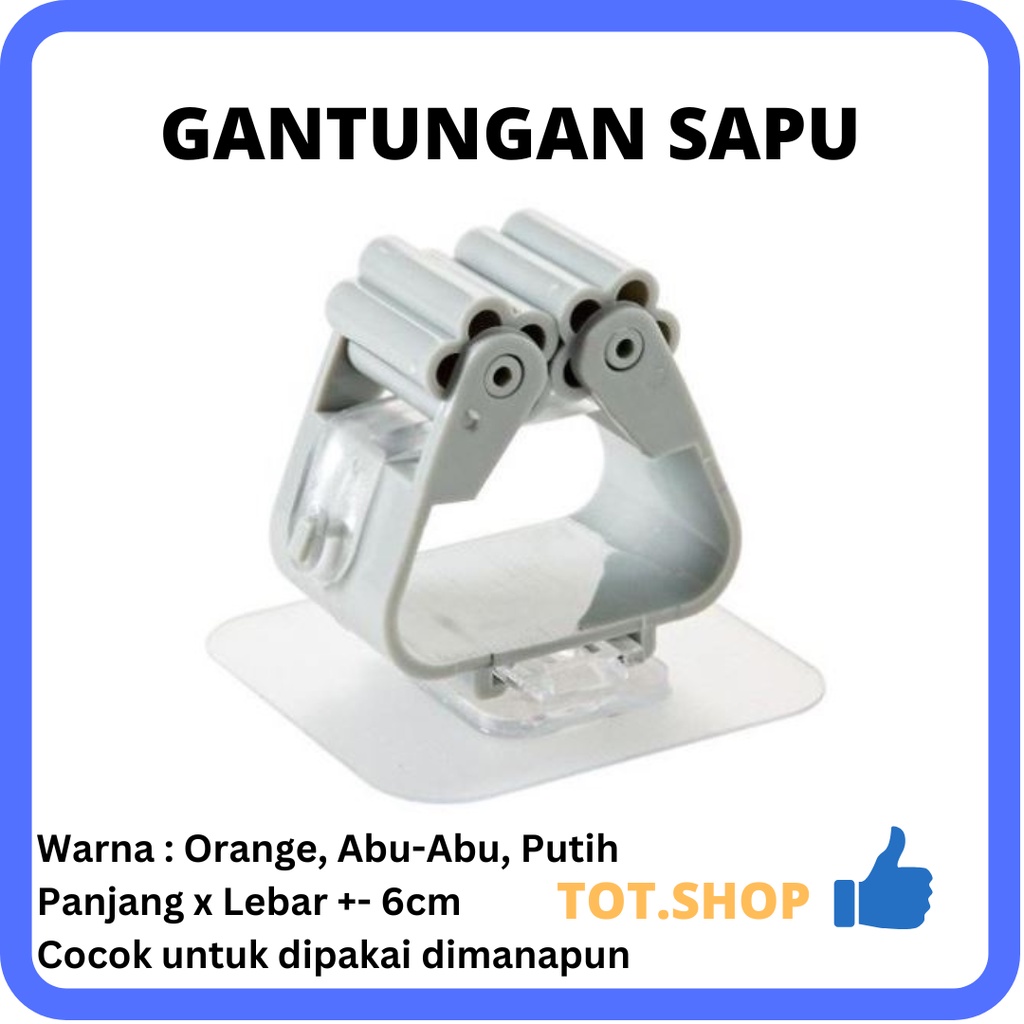 [Best Seller] Gantungan Cantolan Tempel Kaca Dinding Keramik Mebel Magic Hook Sapu