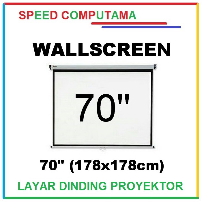 Layar Wallscreen Proyektor 70 Inch Projector Screen