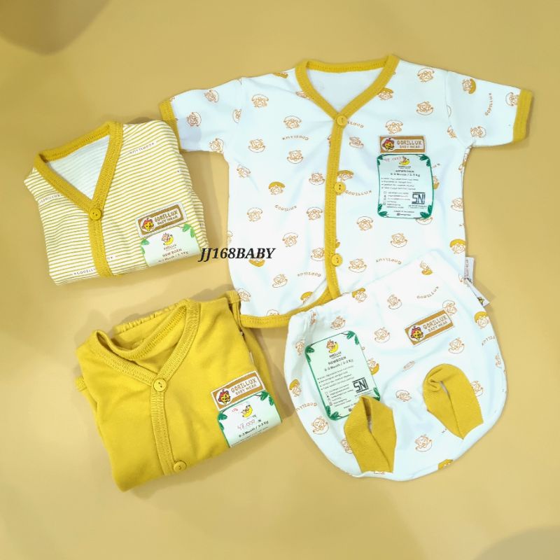 baju setelan newborn gorillux yellow series