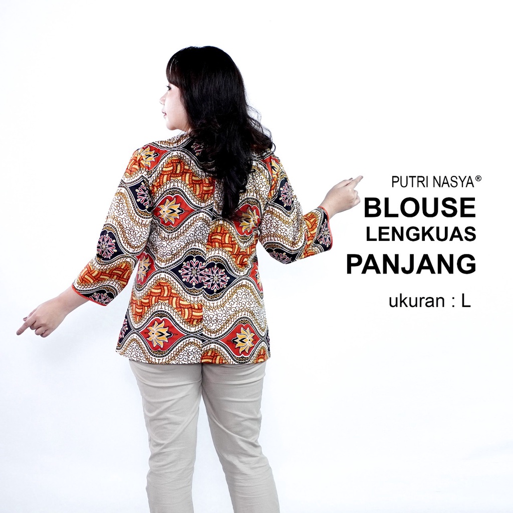 Blouse Batik Big Size LD 140 Wanita Atasan Batik Jumbo L-XL-2L-3L-4L-5L-6L-7L Model Blus Jumbo Kerja Batik / Atasan Big Size Kerja Kantor Wanita / Pakaian Seragam Batik Kekinian Formal Super Big Wanita / Blus Batik Bahan Katun Terkini Modern Kasual