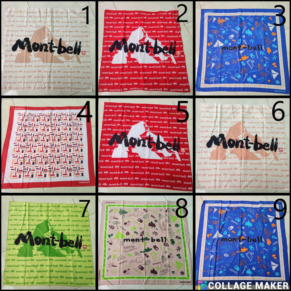 Bandana Outdoor Montbell - Syal Ikat Kepala Scarf Second - Pakaian Bekas Pria Wanita Anak
