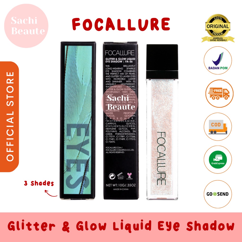 Focallure Glitter And Glow Liquid Eyeshadow Cair Focallure Glitter