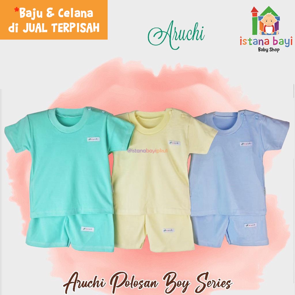 Aruchi Baju Oblong pendek Warna SML - Baju Bayi 1 Pcs