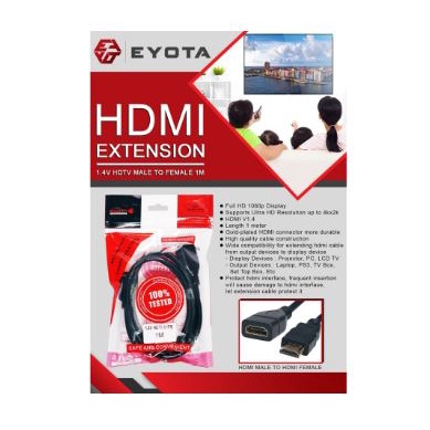 Cable hdtv extension eyota 1 meter gold full hd 1080p hdcp for pc laptop ps3 tv - Kabel hdtv male female 1m FHD