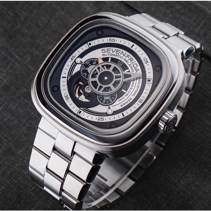 jam tangan pria SEVEN FRIDAY SF-P1B 01 automatic all stell nfc aktif
