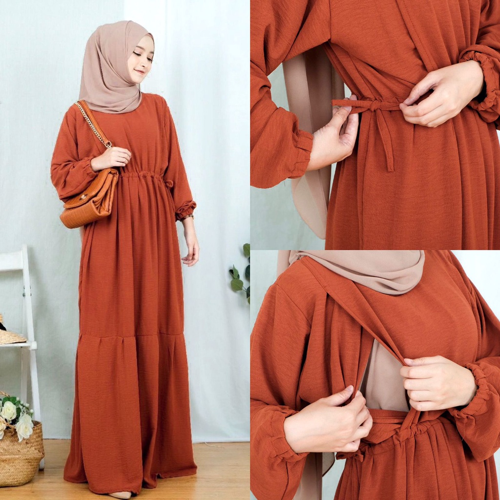 HANA - Gamis Homedress Daster Menyusui Bukaan Samping Kanan Kiri Busui Bumil Hamil Nursingwear Jumbo