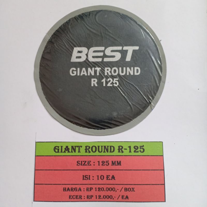 Bestpatch Giant Round 125mm 1 Box isi 10pcs - Karet Tambal Ban Dalam - Best - Bestpatch