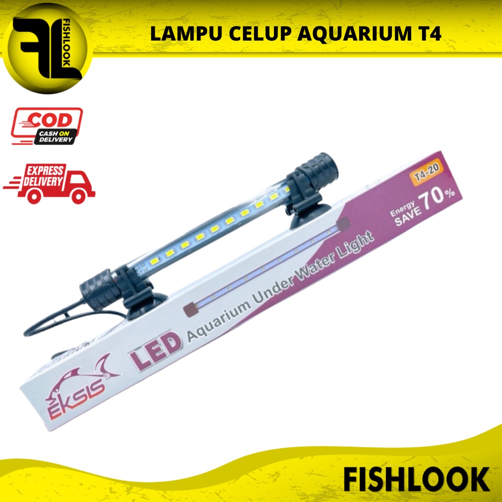 LAMPU CELUP LED AQUASCAPE AQUARIUM T4 20-60CM PUTIH BIRU 3 WARNA DALAM AIR TERBAIK