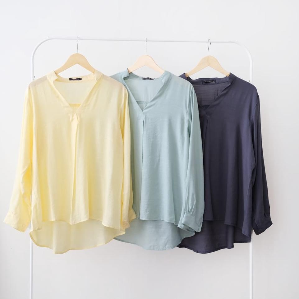 TREND TERKINI Bigissimo - Viory Top | Atasan Kemeja Casual Big Size Jumbo ☣ 879