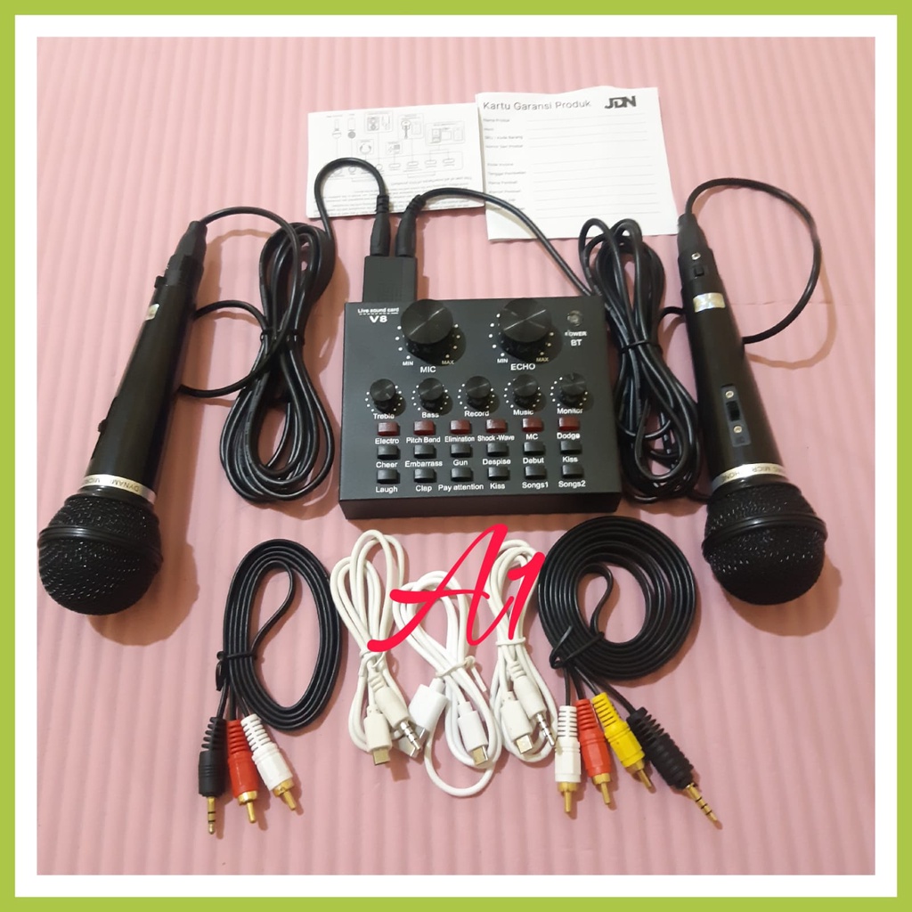 Jual karaoke mixer lengkap mik souncard Bluetooth Audio Usb External Live Mixer Audio Soundcard