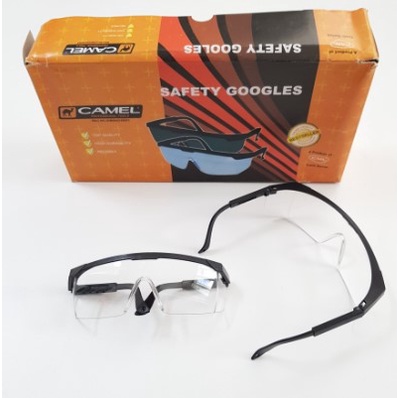 Kaca Mata Grenda CAMEL Bening Frame - Kacamata Clear Lis Panjang Pendek Grinda Safety Google Glasses