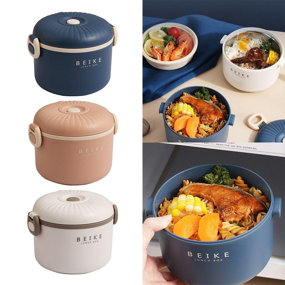 Top Lunch Box Bentuk Bulat Microwavable Untuk Siswa Pekerja Kantor Wadah Makanan