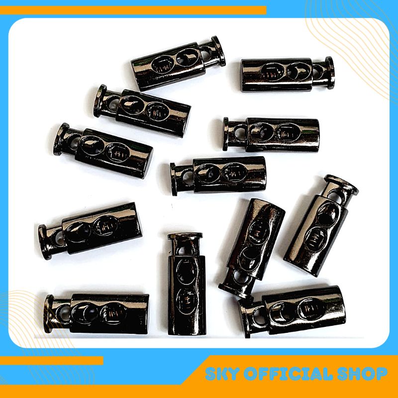 Stopper Cord Lock End Buckle Asecories Garment Jaket Tas Tali Masker Sepatu Besi Nikel Bukan Plastik
