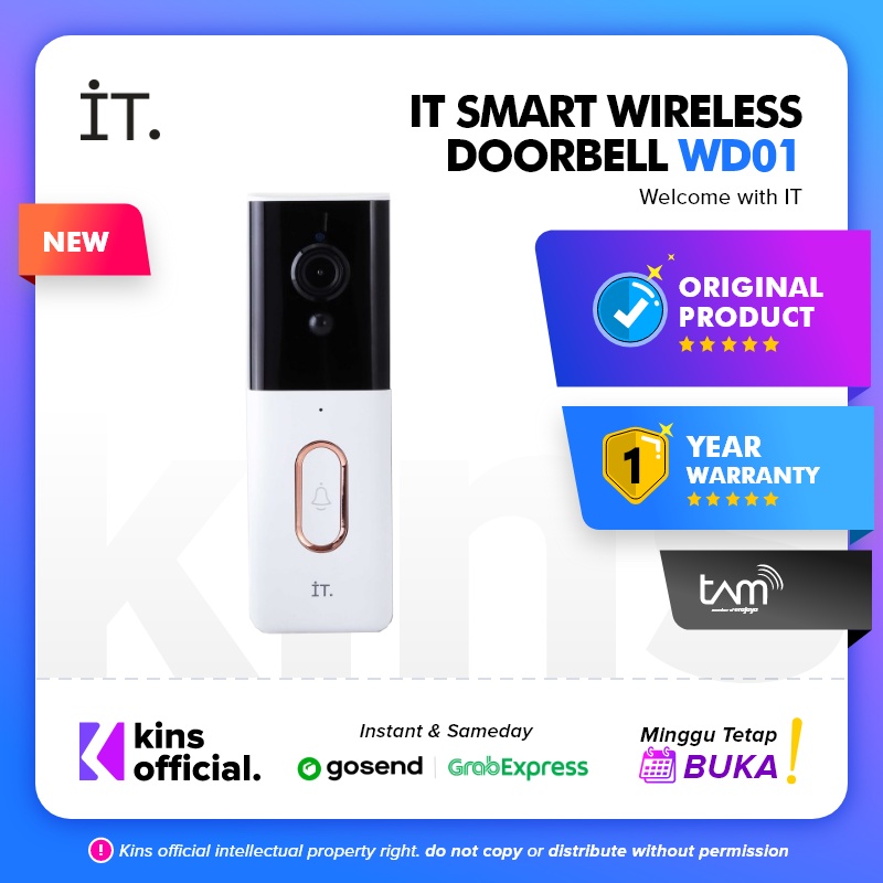IT Smart Wireless Doorbell WD01 - Camera FHD 1080P Multitone Chime