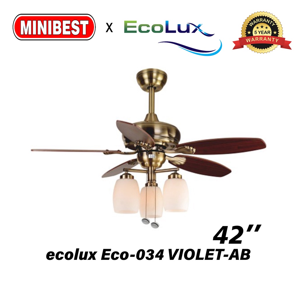 MB Kipas Angin Lampu gantung ecolux Eco-034 VIOLET