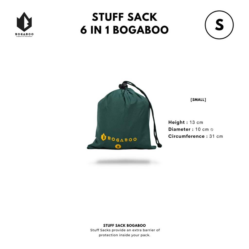 Tas serut stuff sack bogaboo 6 in 1 waterproof bogaboo - kantong 6 in 1 - Tempat sleeping bag bogaboo - kantong flysheet - kantong matras