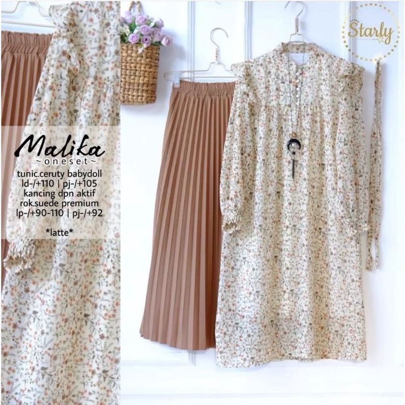 MALIKA SET | SETELAN ROK TUNIK DOUBLE FURING