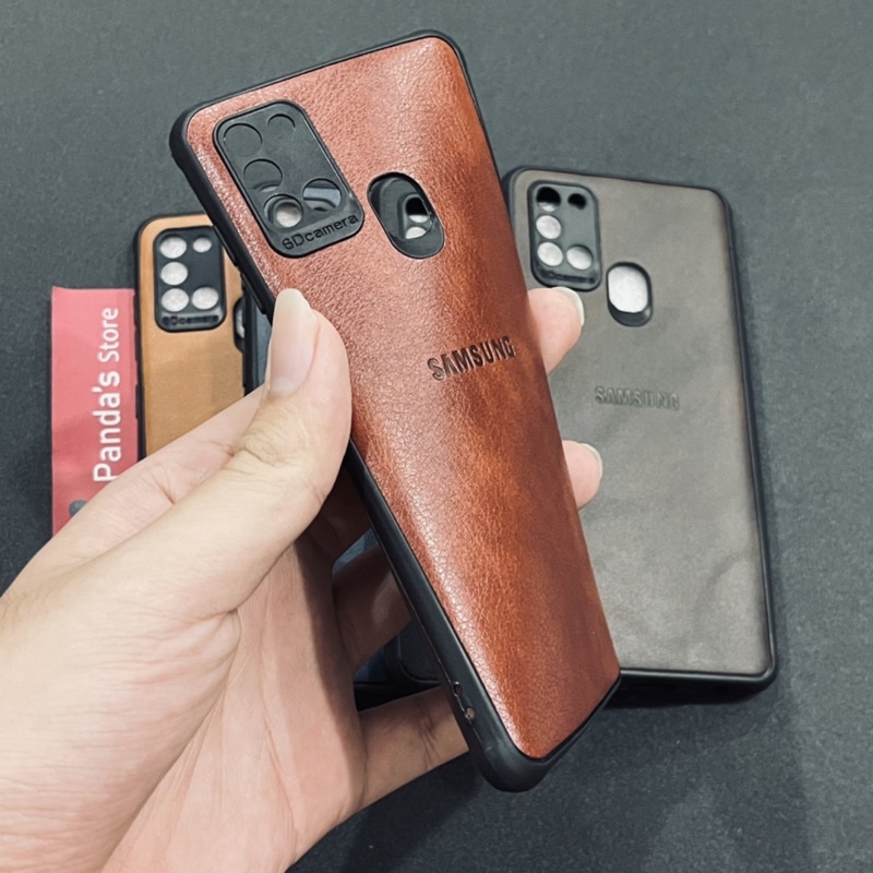 Leather Case Samsung A21s Softcase Kulit Elegan Casing Slim Fit