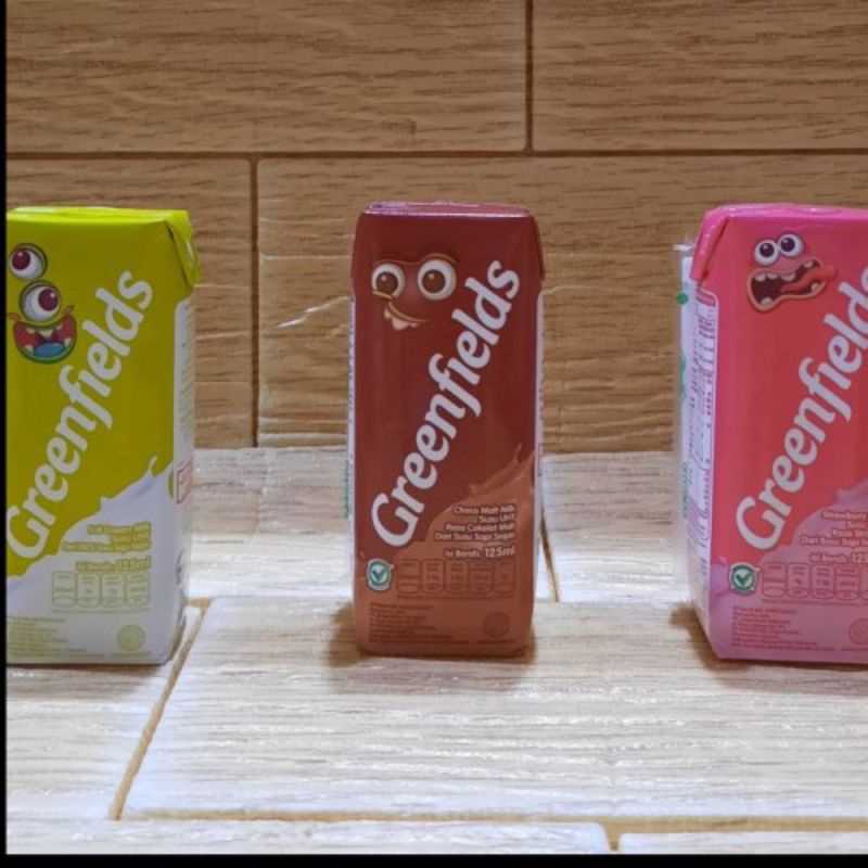Susu Greenfields UHT 105 ml Full Cream Coklat Strawberry Milk | Greenfield 105ml