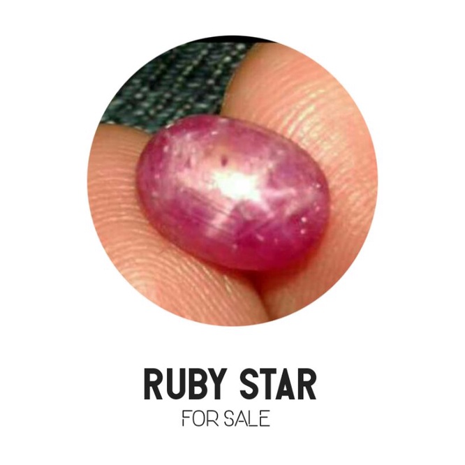 Batu Permata Ruby Star Asli