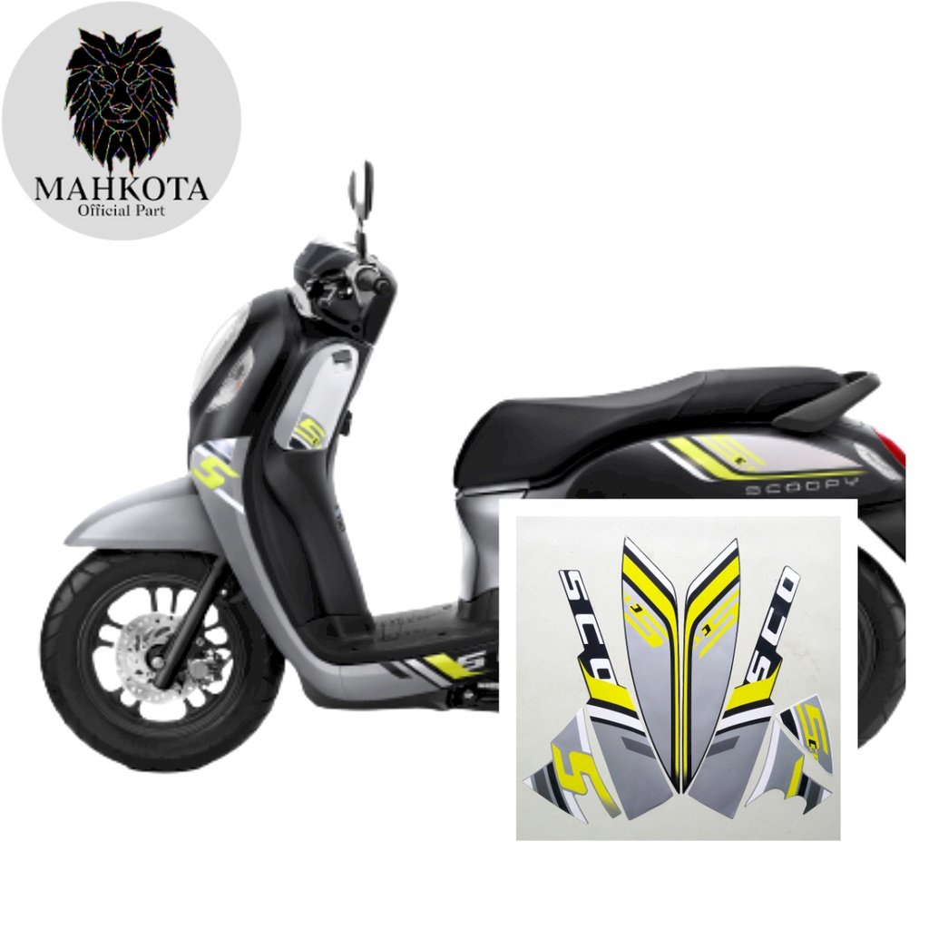 Striping Stiker Polet Sepeda Motor List motor Honda scoopy sporty 2022 2023 hitam-abu stiker list bo