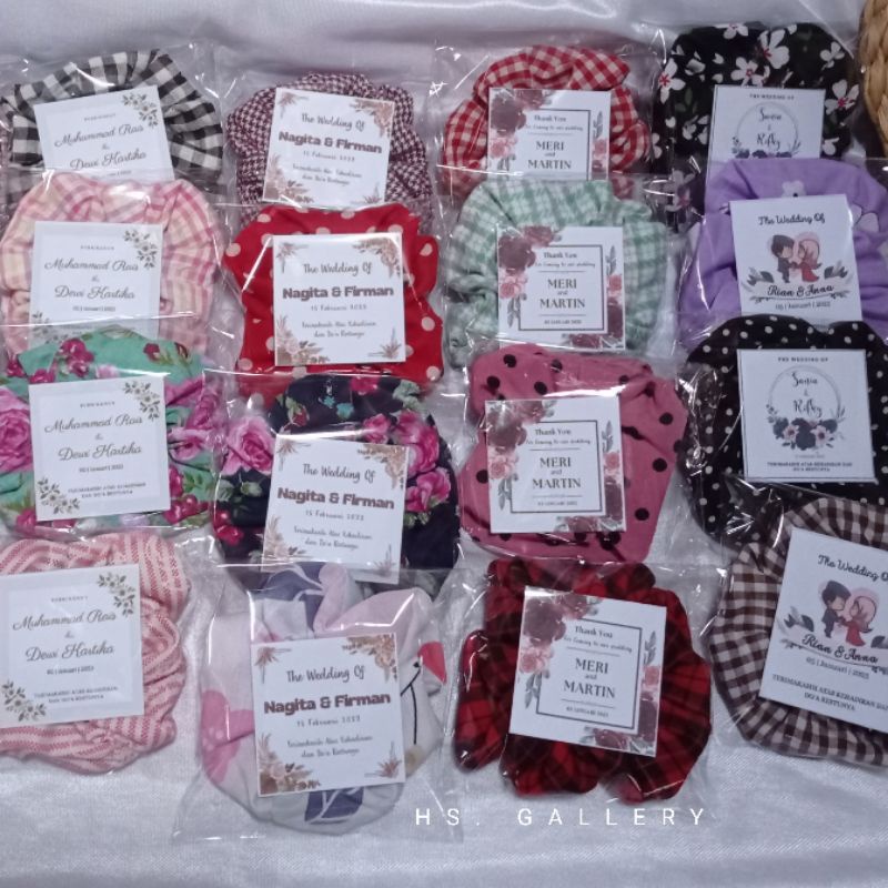 Souvenir Pernikahan Scrunchie / Souvenir Khitanan Gift toko dan hajatan