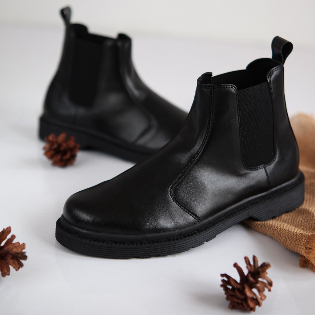 Sepatu Chelsea Boots Pria - Raptor Black