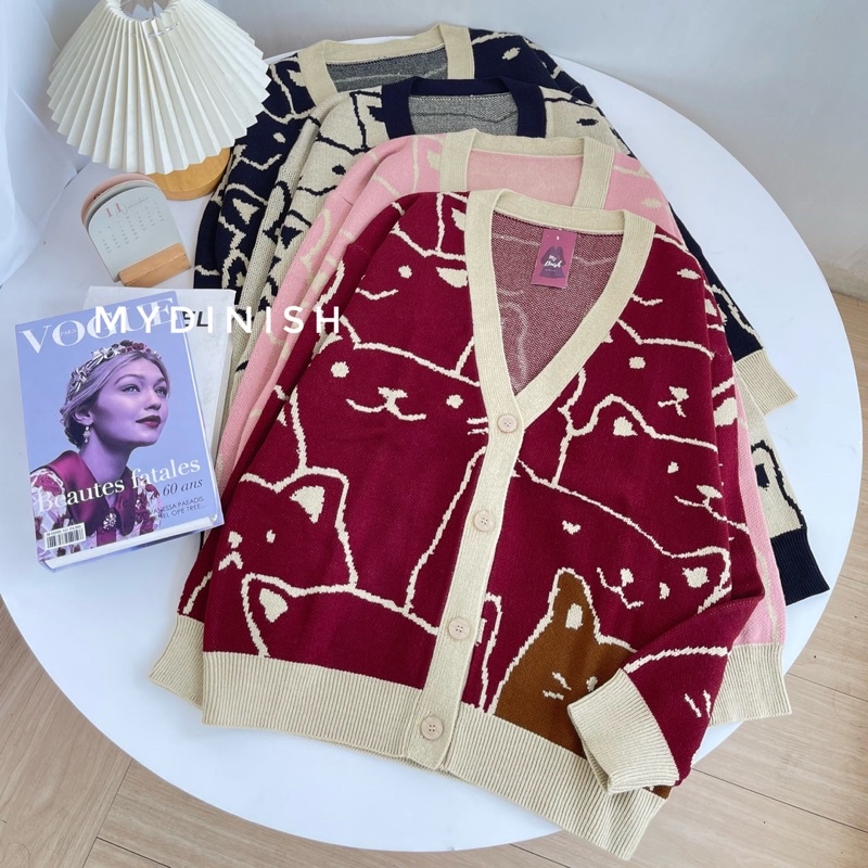 Mpus Cardy - Cardigan Wanita Motif Cat